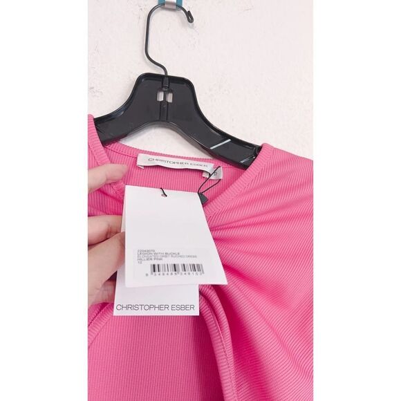 CHRISTOPHER ESBER Elongated Orbit Ruched Dress US8 (AU12) - Picture 11 of 12